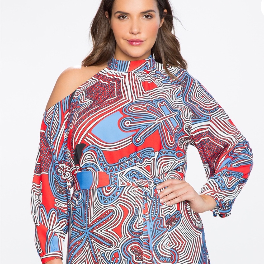 •Eloquii• Asymmetrical Cold Shoulder Dress 💋